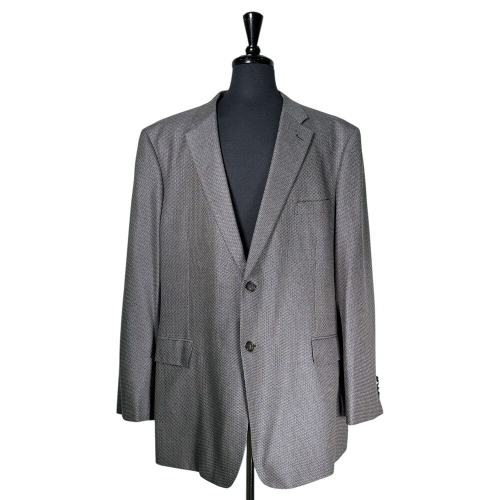John W Nordstrom Mens 50L Loro Piana Wool Silk Blazer Birdseye Sport Coat Blue